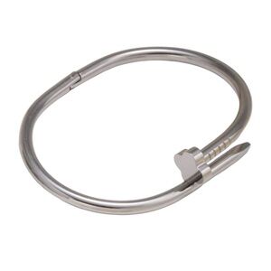 Silver Nail Design Bracelet Stainless Steel